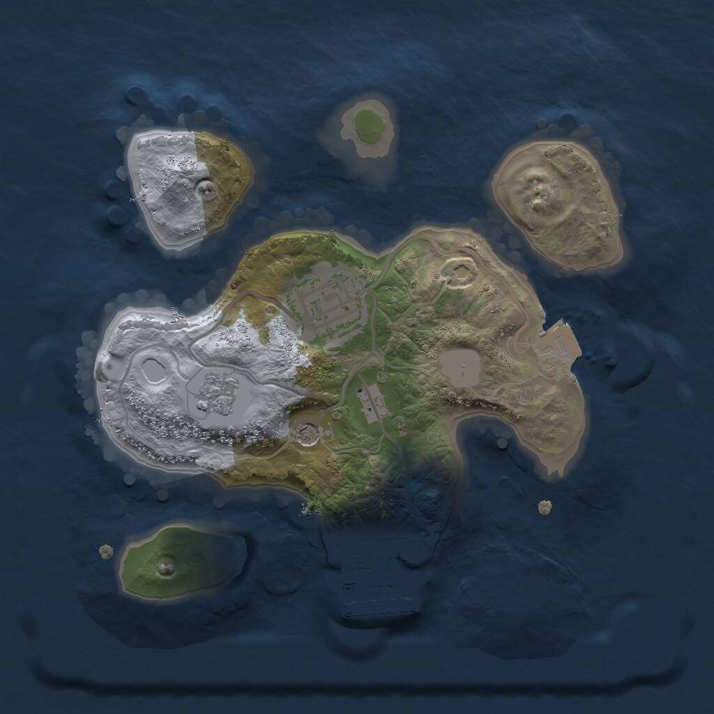 Rust Map: Procedural Map, Size: 2014, Seed: 23825, 5 Monuments