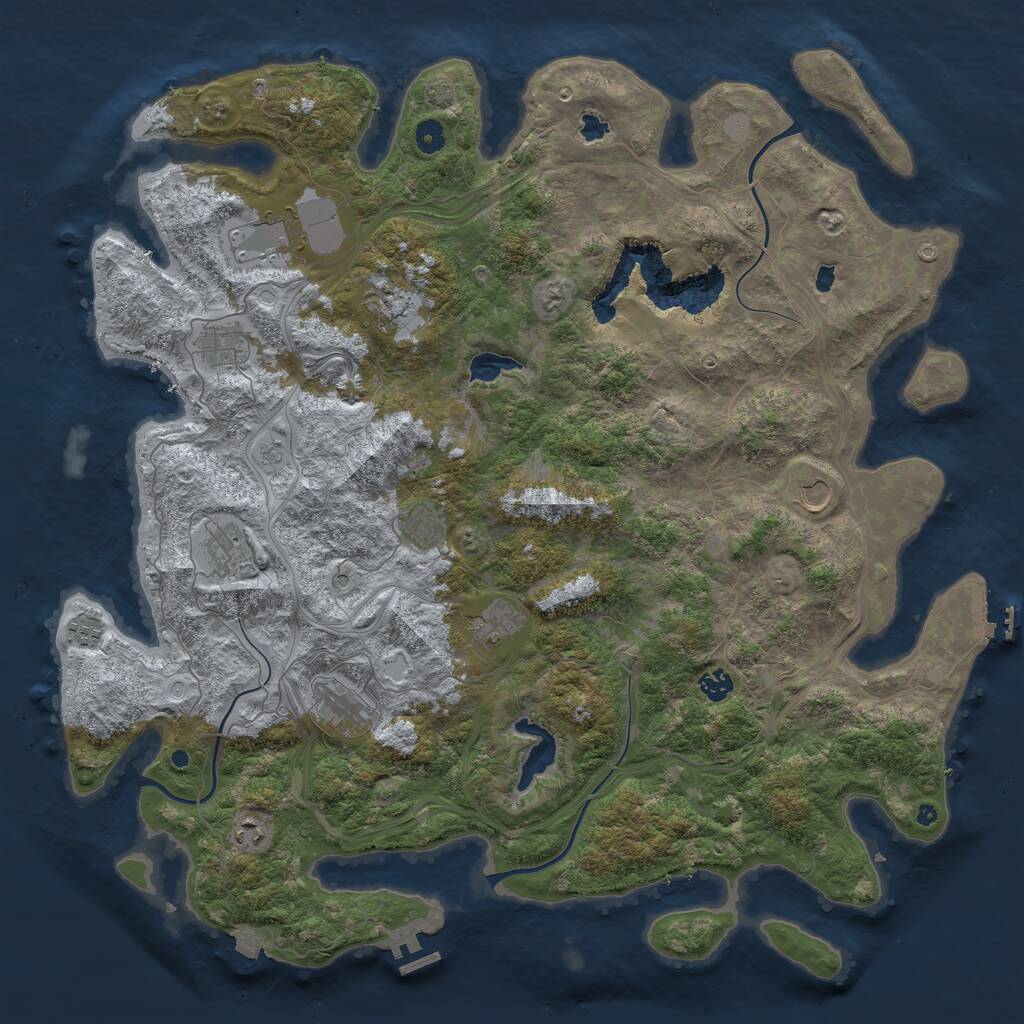 Rust Map: Procedural Map, Size: 4800, Seed: 112192, 17 Monuments