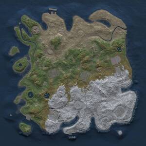 Thumbnail Rust Map: Procedural Map, Size: 3750, Seed: 851825822, 15 Monuments