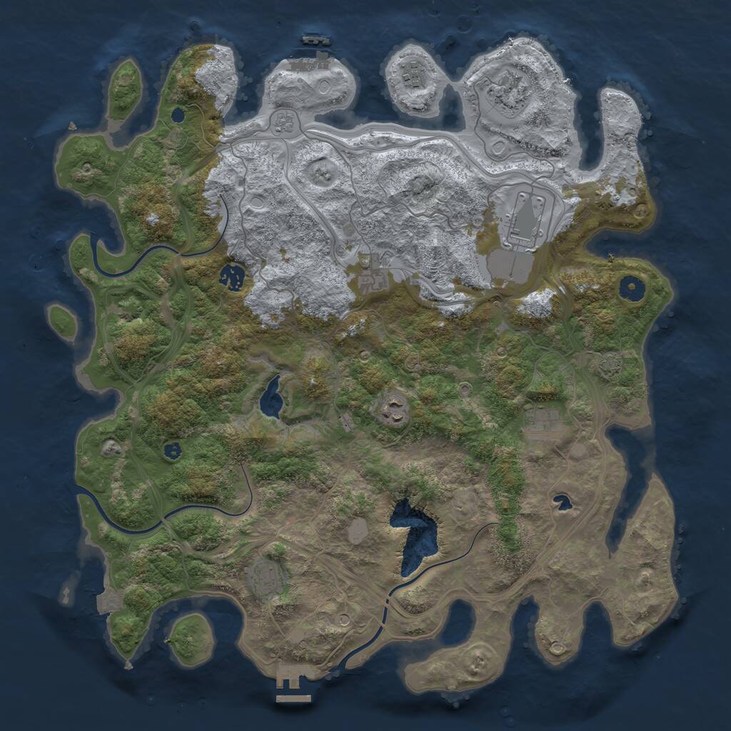 Rust Map: Procedural Map, Size: 4250, Seed: 32547, 14 Monuments