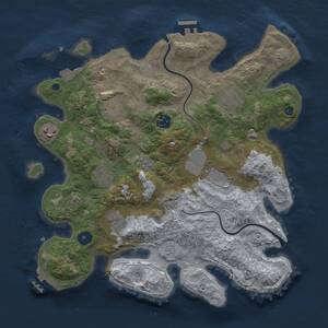 Thumbnail Rust Map: Procedural Map, Size: 3500, Seed: 940675672, 14 Monuments