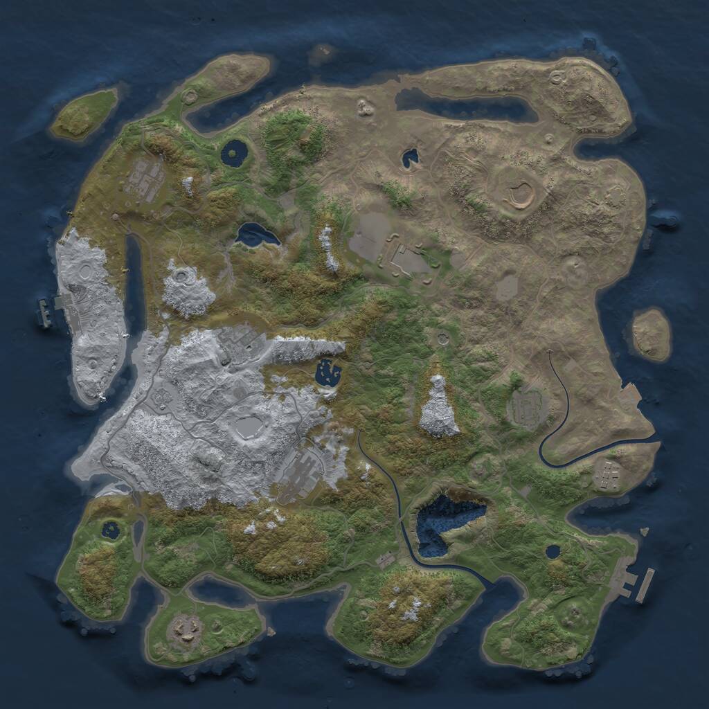 Rust Map: Procedural Map, Size: 4000, Seed: 1952258421, 15 Monuments