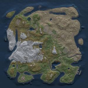 Thumbnail Rust Map: Procedural Map, Size: 4000, Seed: 1952258421, 15 Monuments