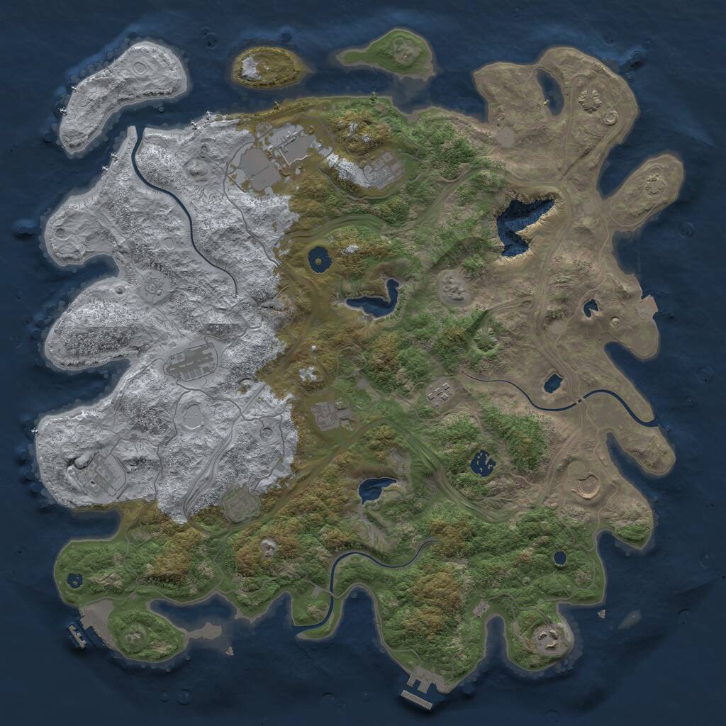 Rust Map: Procedural Map, Size: 4500, Seed: 1403412498, 16 Monuments