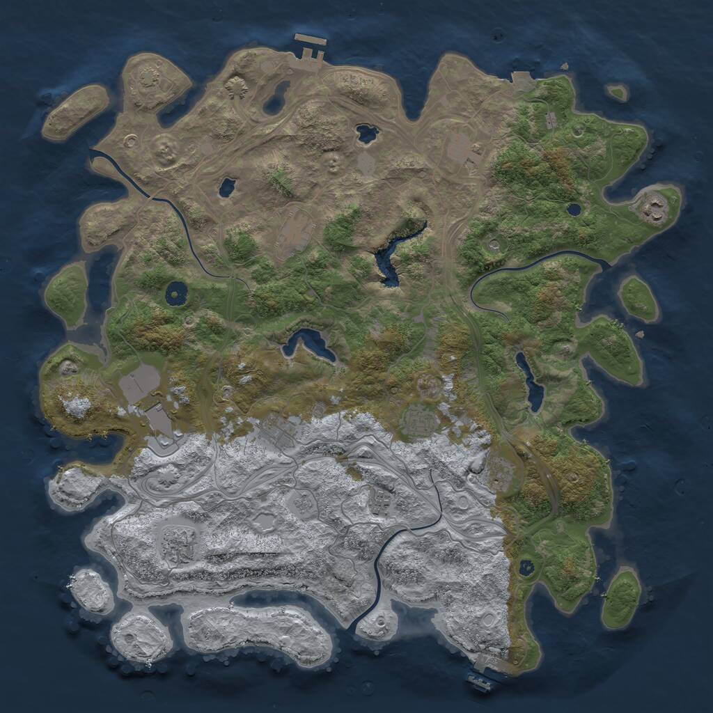 Rust Map: Procedural Map, Size: 4500, Seed: 246915601, 15 Monuments