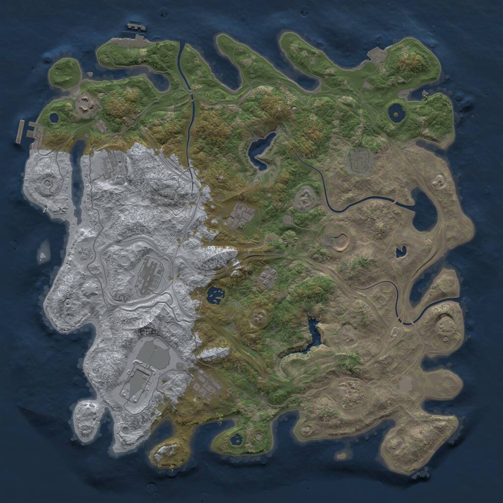 Rust Map: Procedural Map, Size: 4250, Seed: 260276525, 17 Monuments