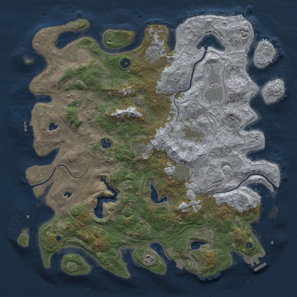 Rust Map: Procedural Map, Size: 4500, Seed: 759874640, 15 Monuments