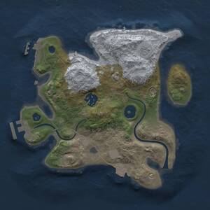 Thumbnail Rust Map: Procedural Map, Size: 2500, Seed: 594111760, 5 Monuments