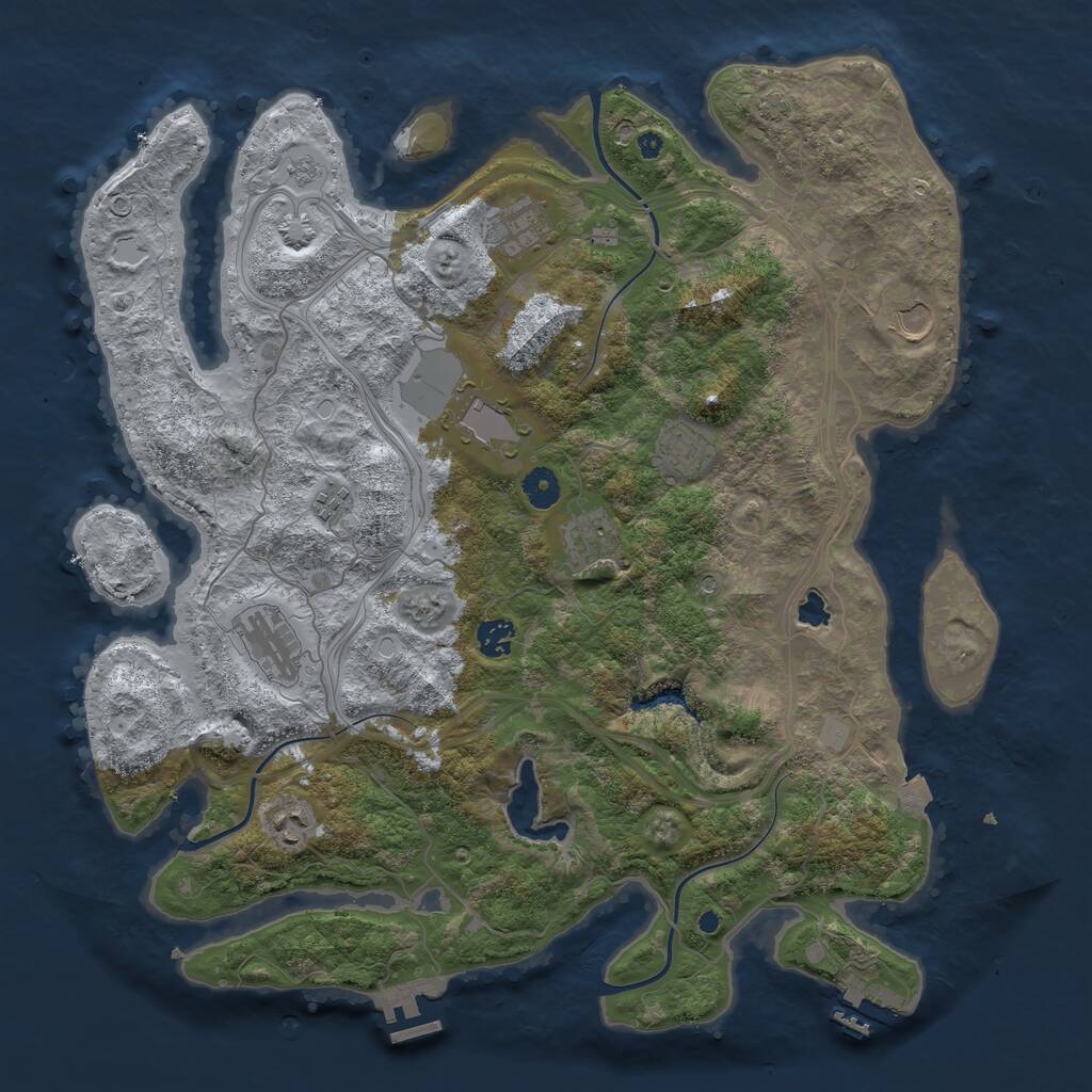 Rust Map: Procedural Map, Size: 4250, Seed: 488534275, 15 Monuments