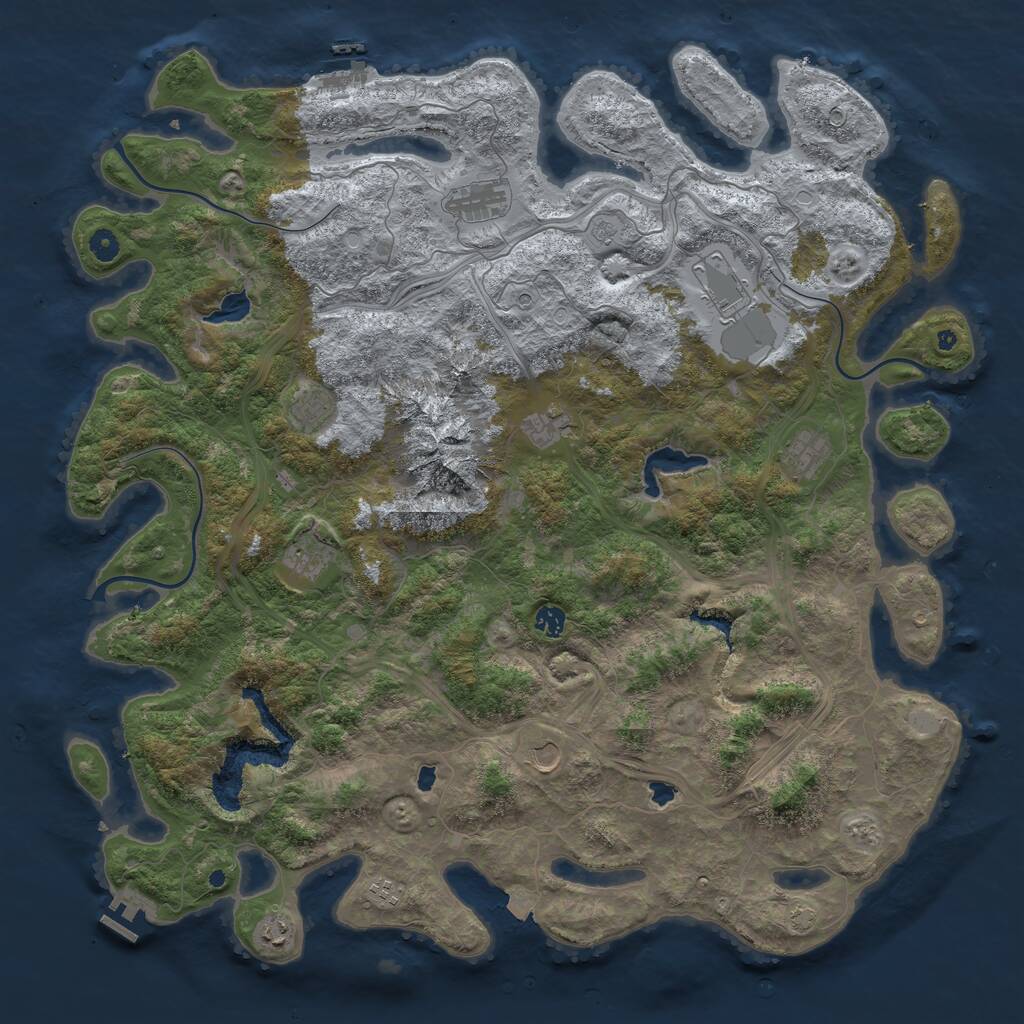 Rust Map: Procedural Map, Size: 5000, Seed: 244755308, 16 Monuments