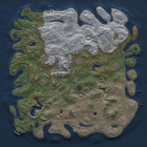 Thumbnail Rust Map: Procedural Map, Size: 5000, Seed: 244755308, 16 Monuments