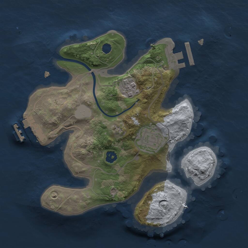 Rust Map: Procedural Map, Size: 2100, Seed: 882006113, 5 Monuments