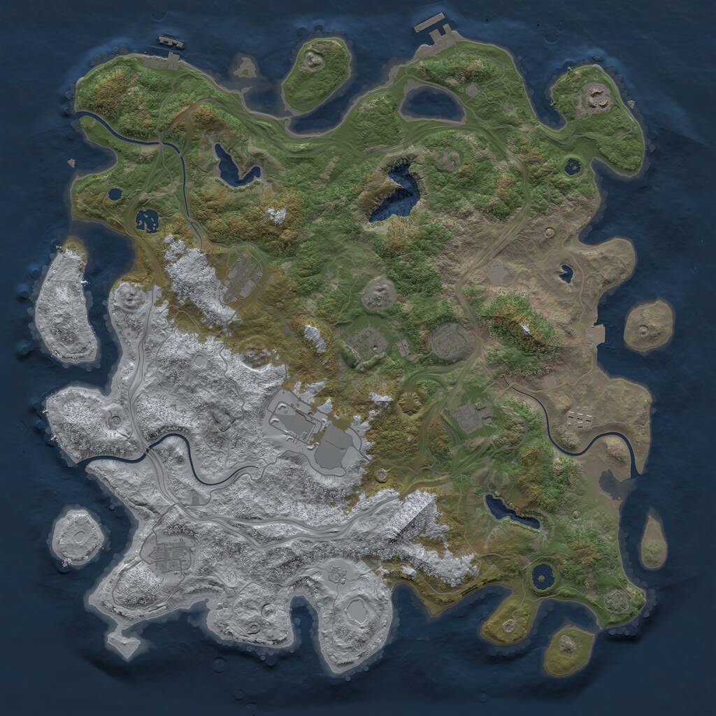 Rust Map: Procedural Map, Size: 4500, Seed: 2019274672, 15 Monuments