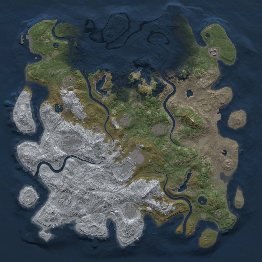Rust Map: Procedural Map, Size: 4500, Seed: 2019274672, 16 Monuments