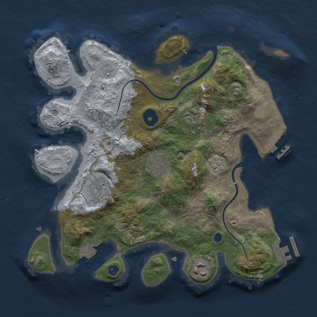 Rust Map: Procedural Map, Size: 3000, Seed: 583758319, 10 Monuments