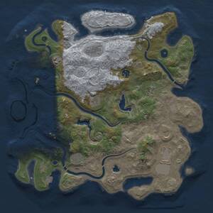Thumbnail Rust Map: Procedural Map, Size: 4000, Seed: 1169763578, 15 Monuments