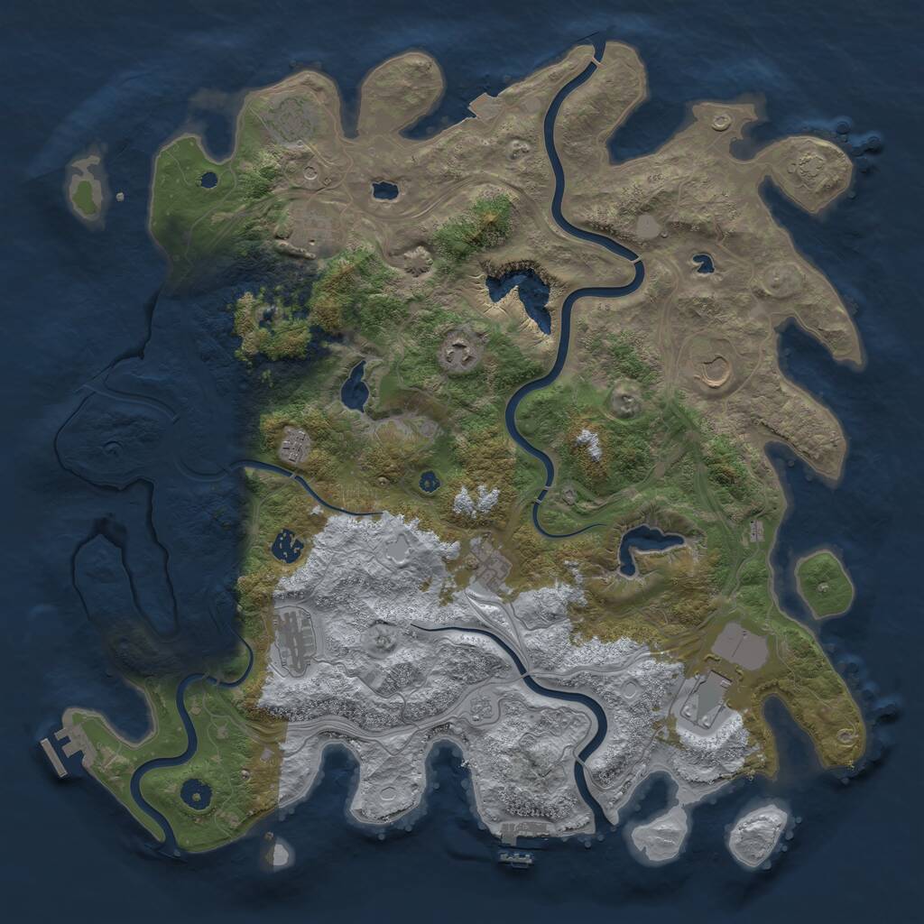 Rust Map: Procedural Map, Size: 4500, Seed: 259017880, 15 Monuments