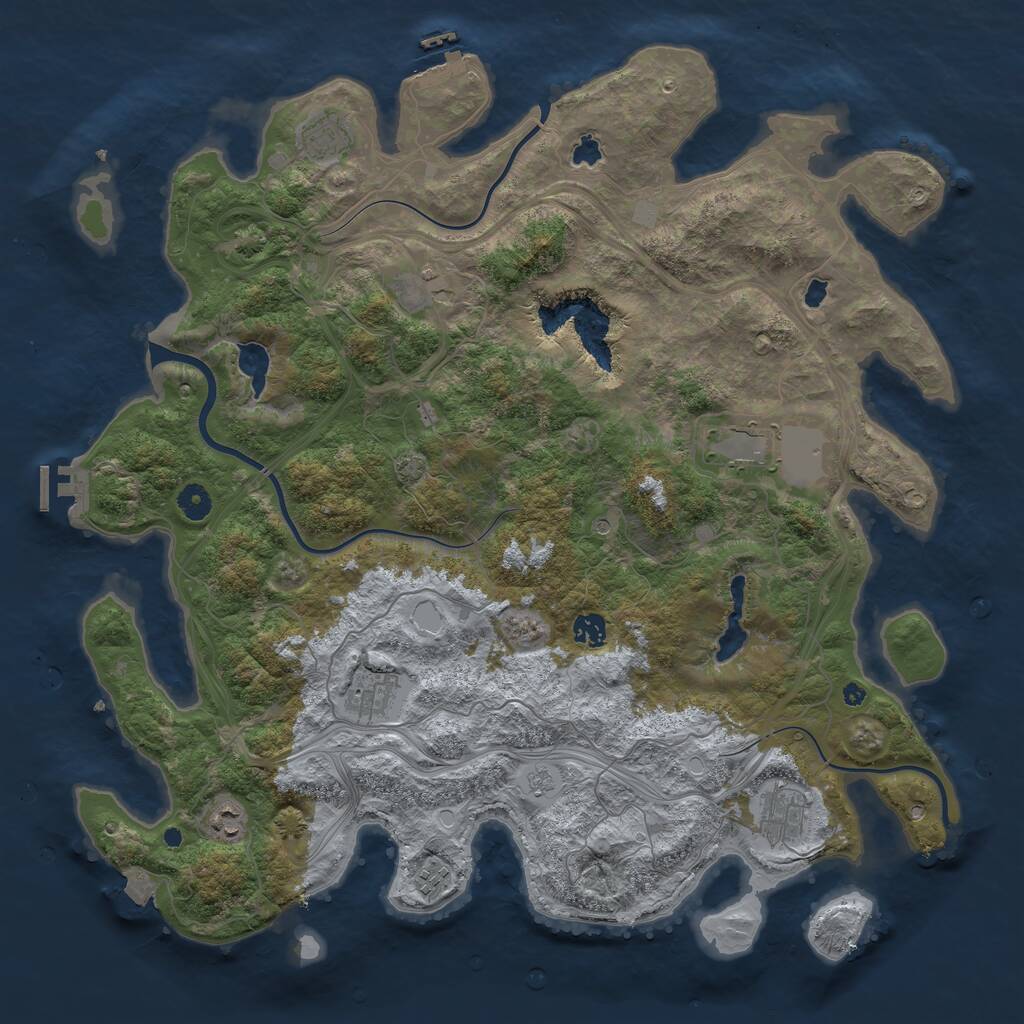 Rust Map: Procedural Map, Size: 4500, Seed: 259017880, 14 Monuments