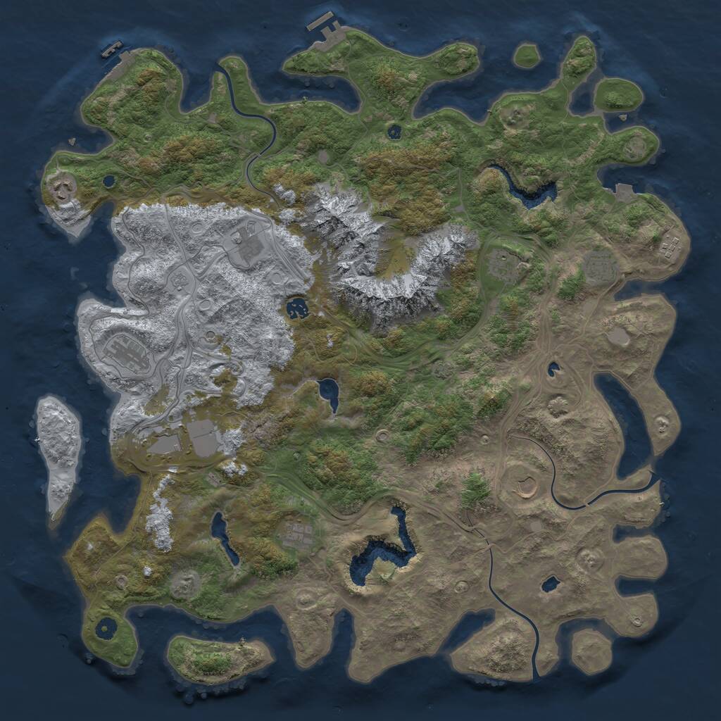 Rust Map: Procedural Map, Size: 5000, Seed: 139553034, 16 Monuments