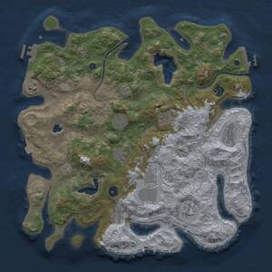 Thumbnail Rust Map: Procedural Map, Size: 4000, Seed: 702987582, 16 Monuments