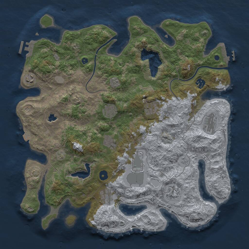 Rust Map: Procedural Map, Size: 4000, Seed: 702987582, 16 Monuments