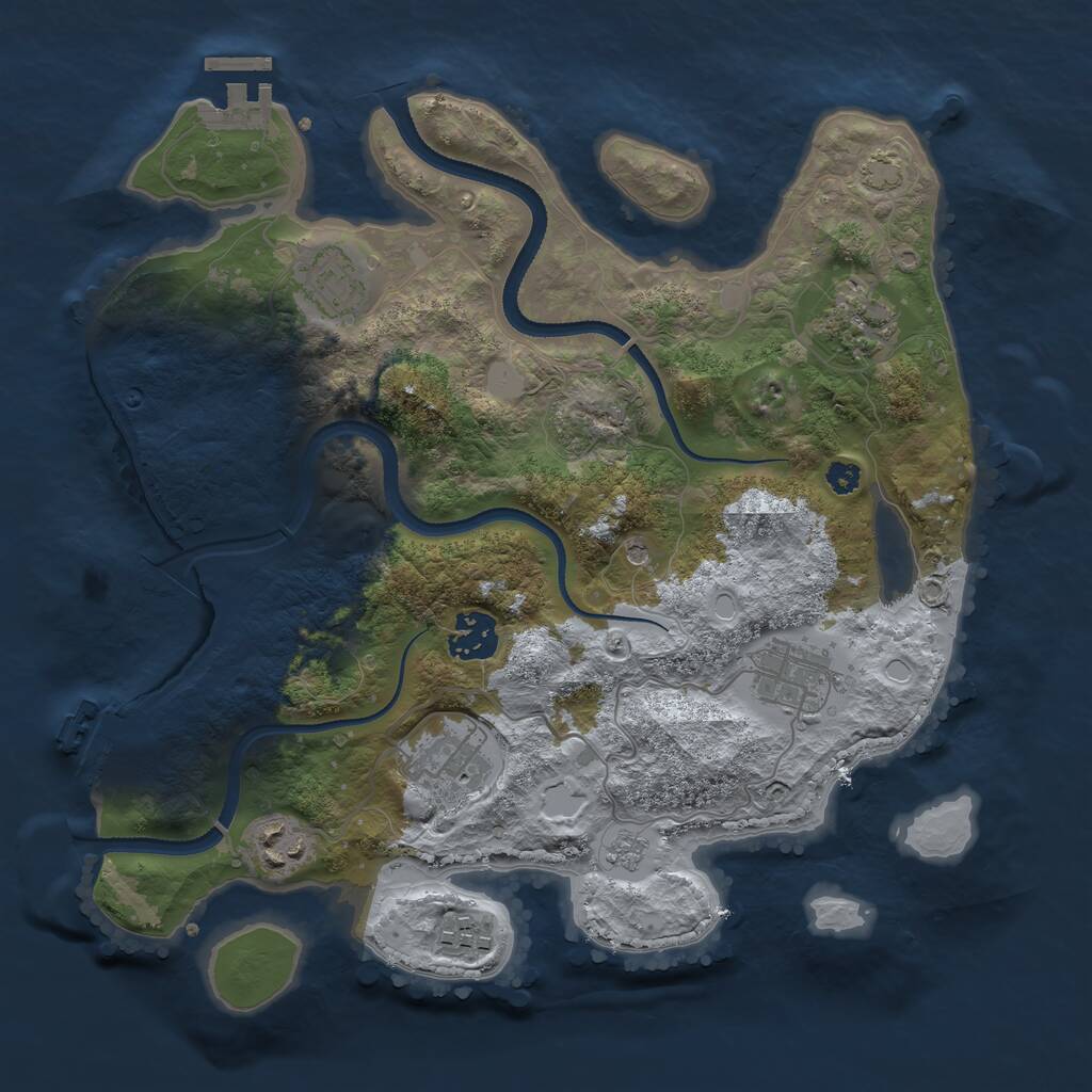 Rust Map: Procedural Map, Size: 3264, Seed: 481981, 13 Monuments