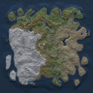 Thumbnail Rust Map: Procedural Map, Size: 4211, Seed: 779699744, 15 Monuments