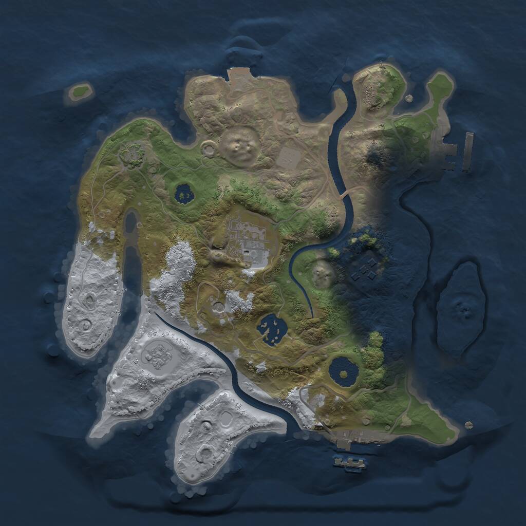 Rust Map: Procedural Map, Size: 2700, Seed: 864532706, 9 Monuments