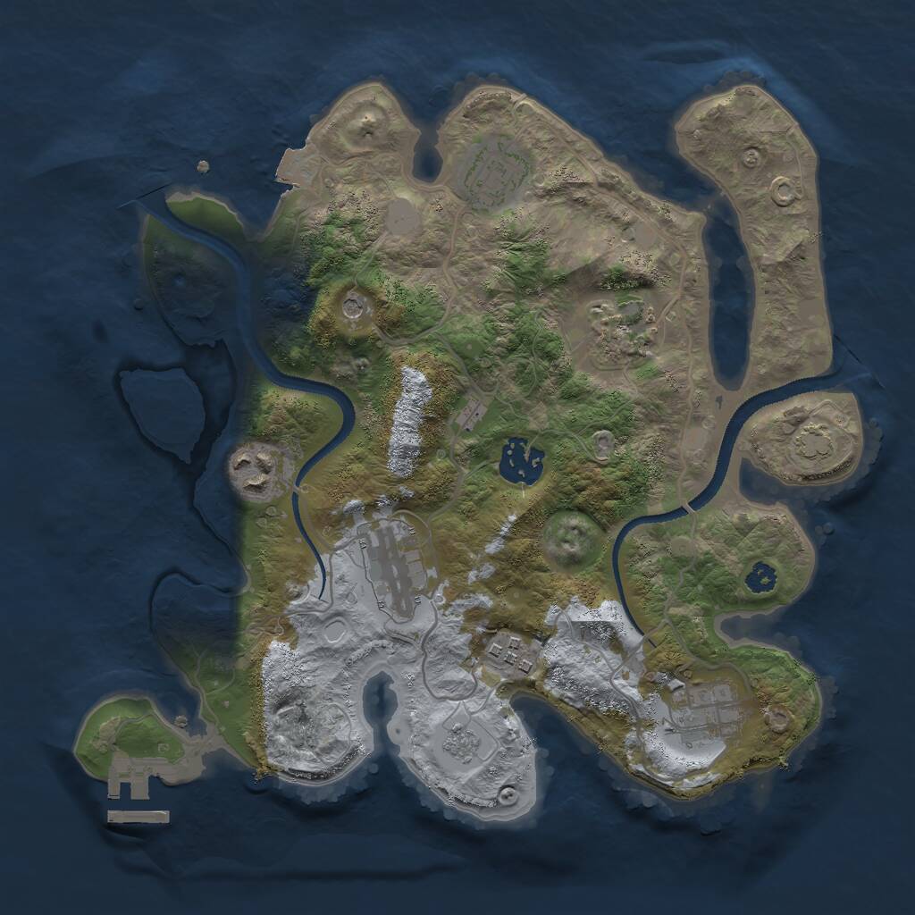Rust Map: Procedural Map, Size: 3000, Seed: 1701102482, 12 Monuments