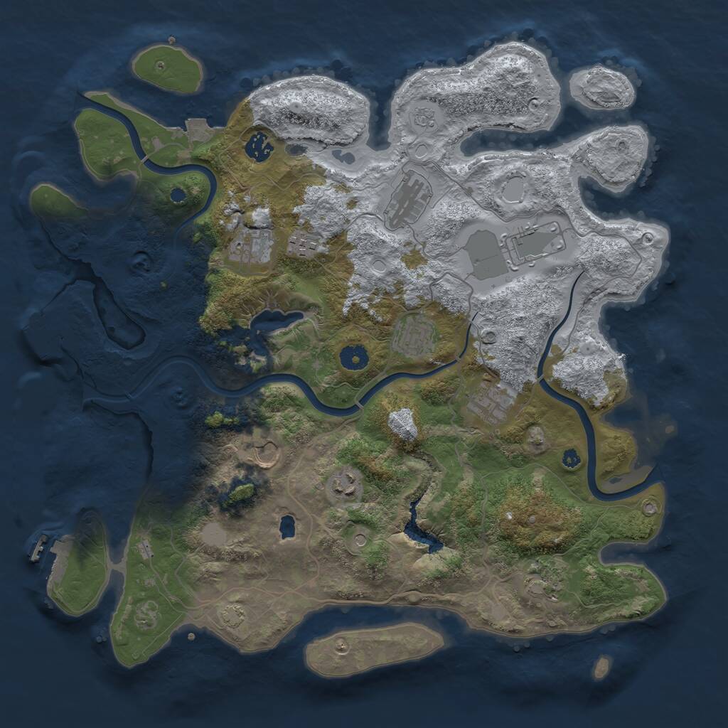 Rust Map: Procedural Map, Size: 4000, Seed: 19939, 16 Monuments