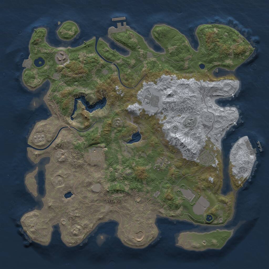Rust Map: Procedural Map, Size: 4000, Seed: 176071772, 14 Monuments