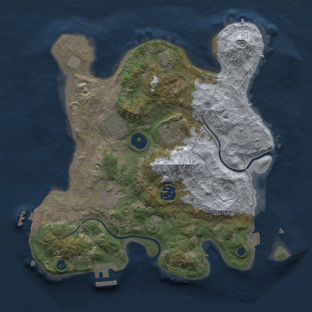 Rust Map: Procedural Map, Size: 3000, Seed: 682269547, 10 Monuments