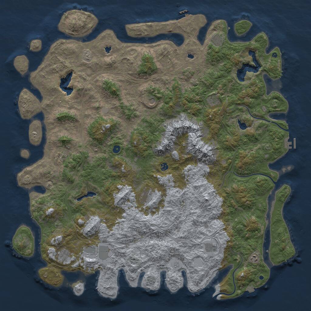 Rust Map: Procedural Map, Size: 6000, Seed: 2843739, 17 Monuments