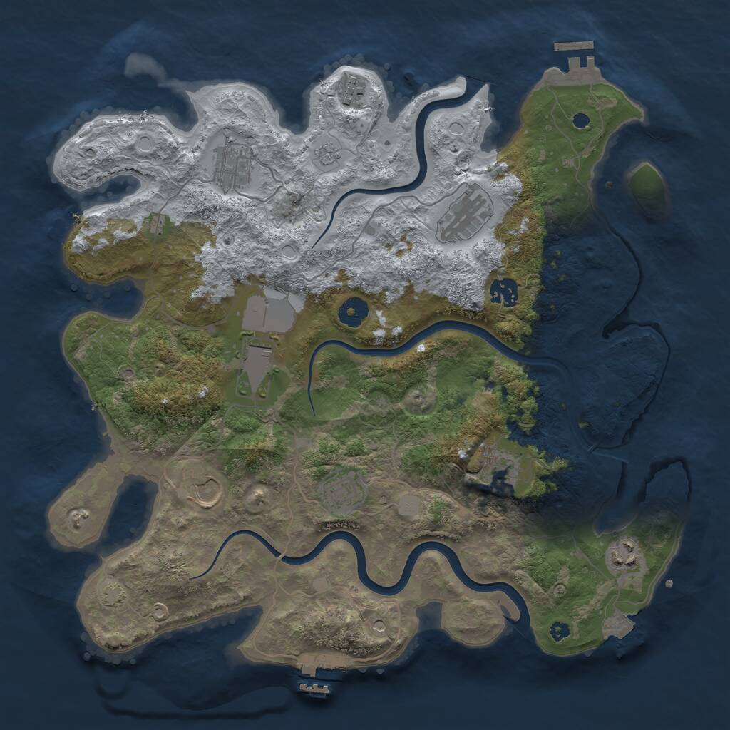 Rust Map: Procedural Map, Size: 3750, Seed: 5500, 15 Monuments