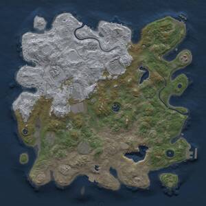 Thumbnail Rust Map: Procedural Map, Size: 4000, Seed: 777685314, 14 Monuments