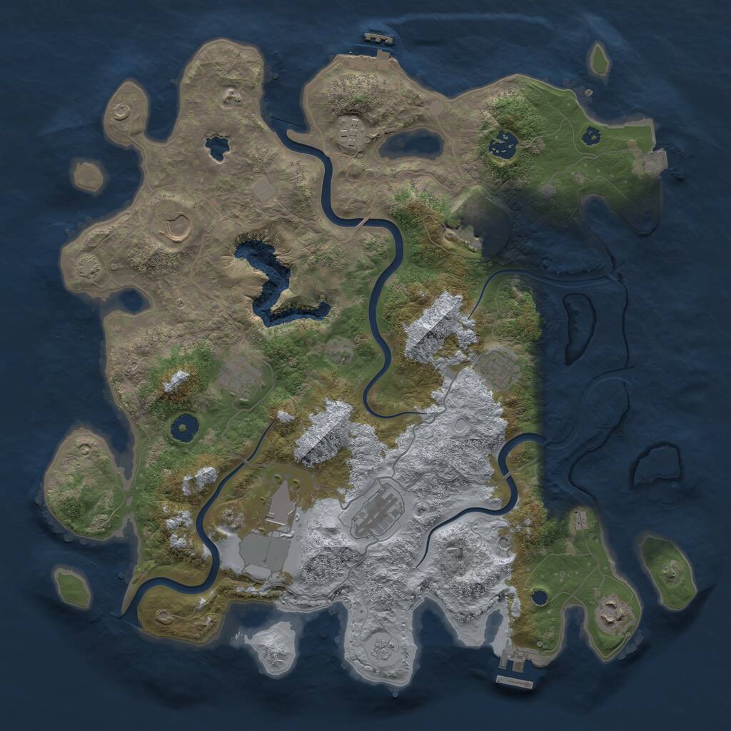Rust Map: Procedural Map, Size: 4000, Seed: 2843739, 15 Monuments