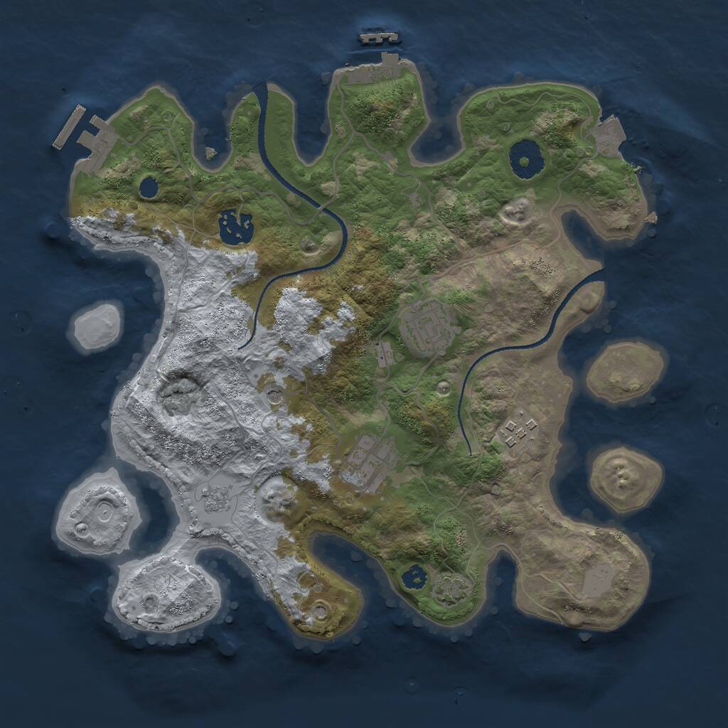 Rust Map: Procedural Map, Size: 3000, Seed: 1110112082, 10 Monuments