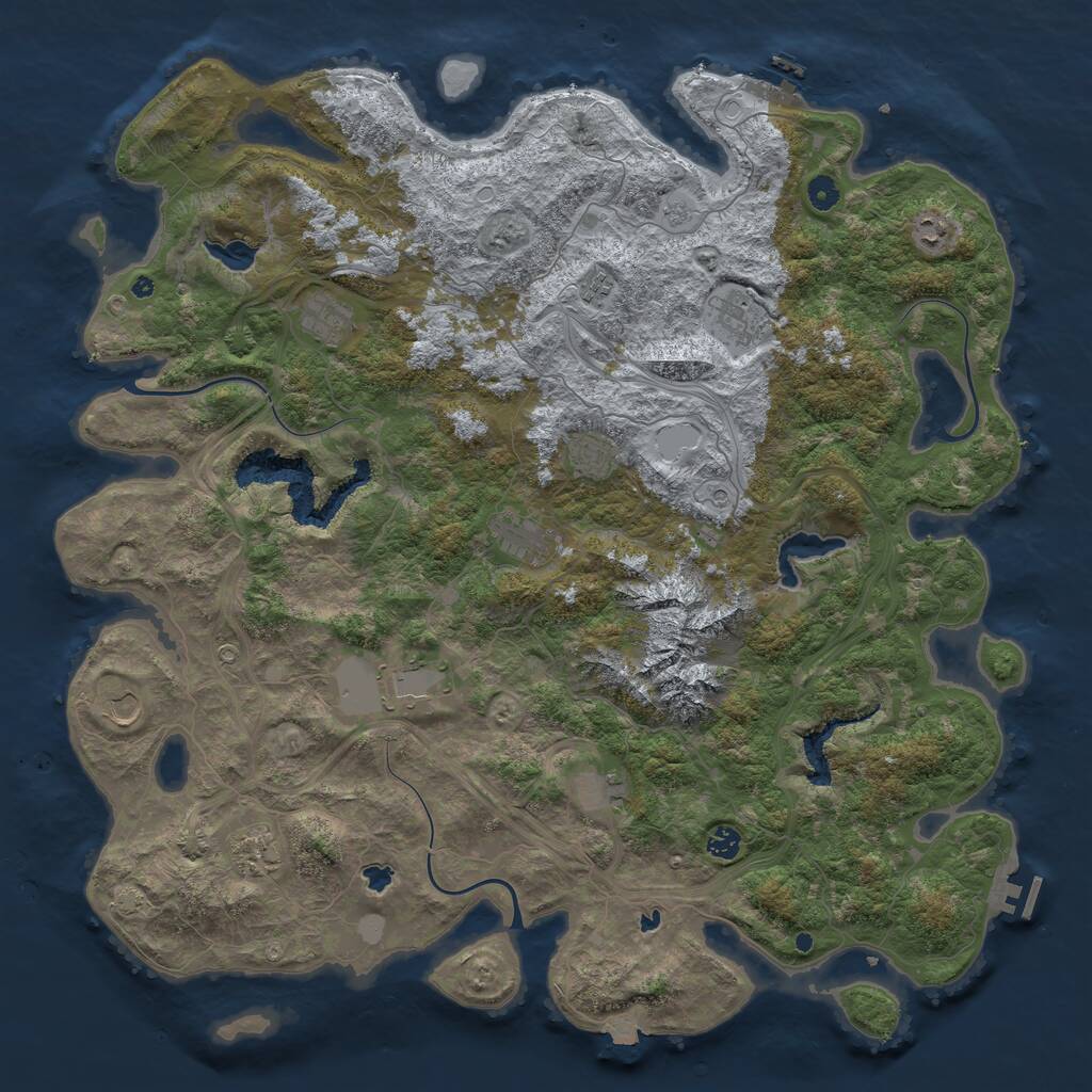 Rust Map: Procedural Map, Size: 5000, Seed: 1207191621, 17 Monuments