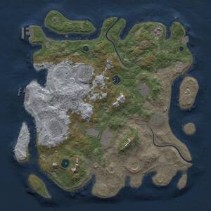 Thumbnail Rust Map: Procedural Map, Size: 3800, Seed: 80083, 15 Monuments