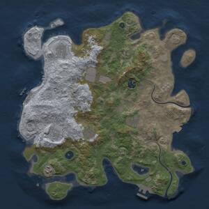 Thumbnail Rust Map: Procedural Map, Size: 3850, Seed: 1094101116, 15 Monuments