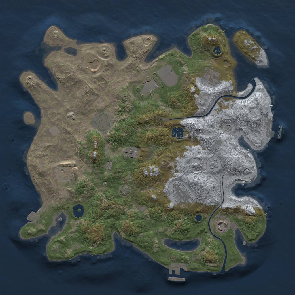 Rust Map: Procedural Map, Size: 3600, Seed: 465857887, 15 Monuments