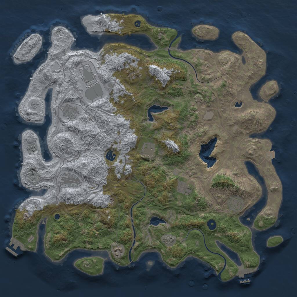 Rust Map: Procedural Map, Size: 4500, Seed: 2427487, 16 Monuments