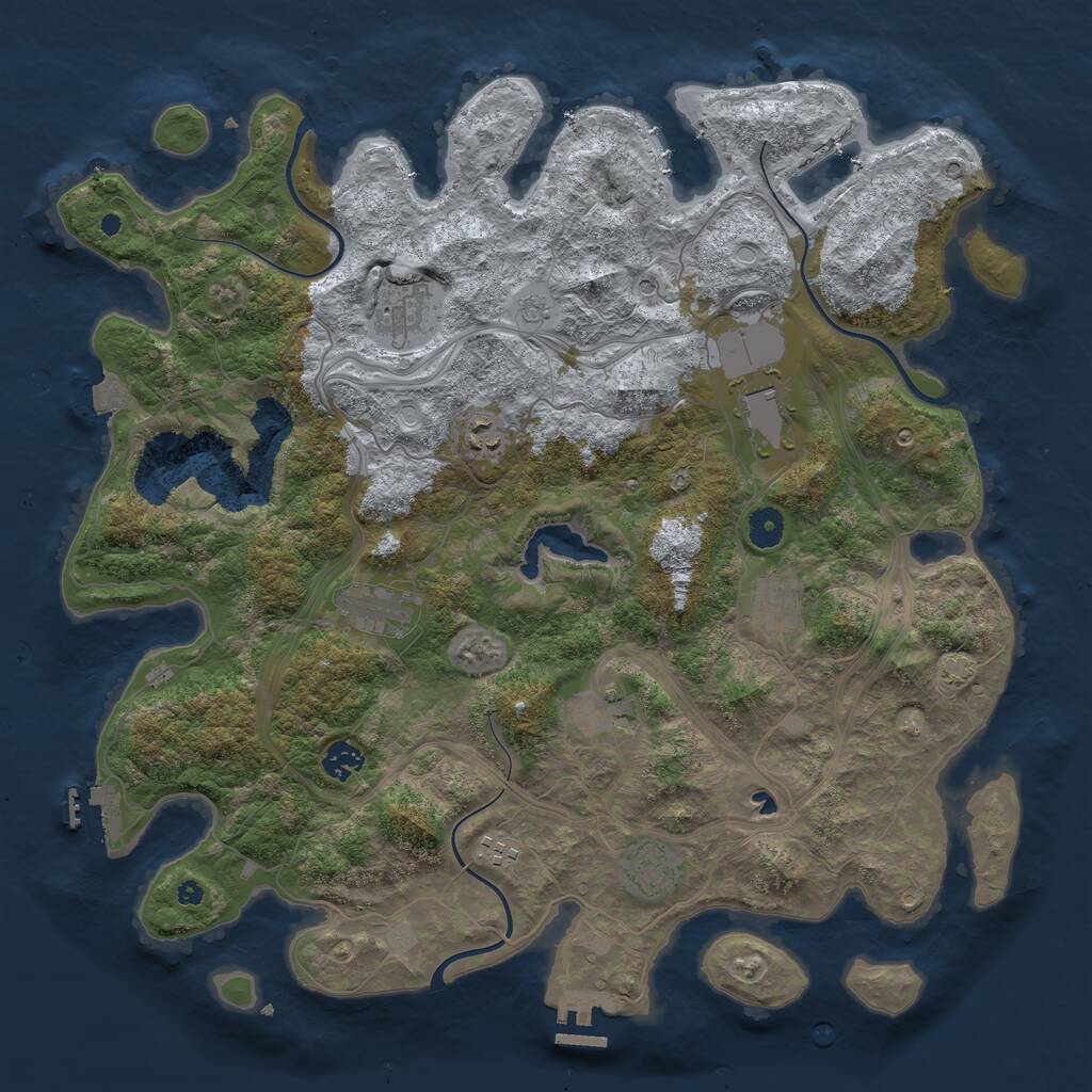 Rust Map: Procedural Map, Size: 4250, Seed: 1149256344, 15 Monuments