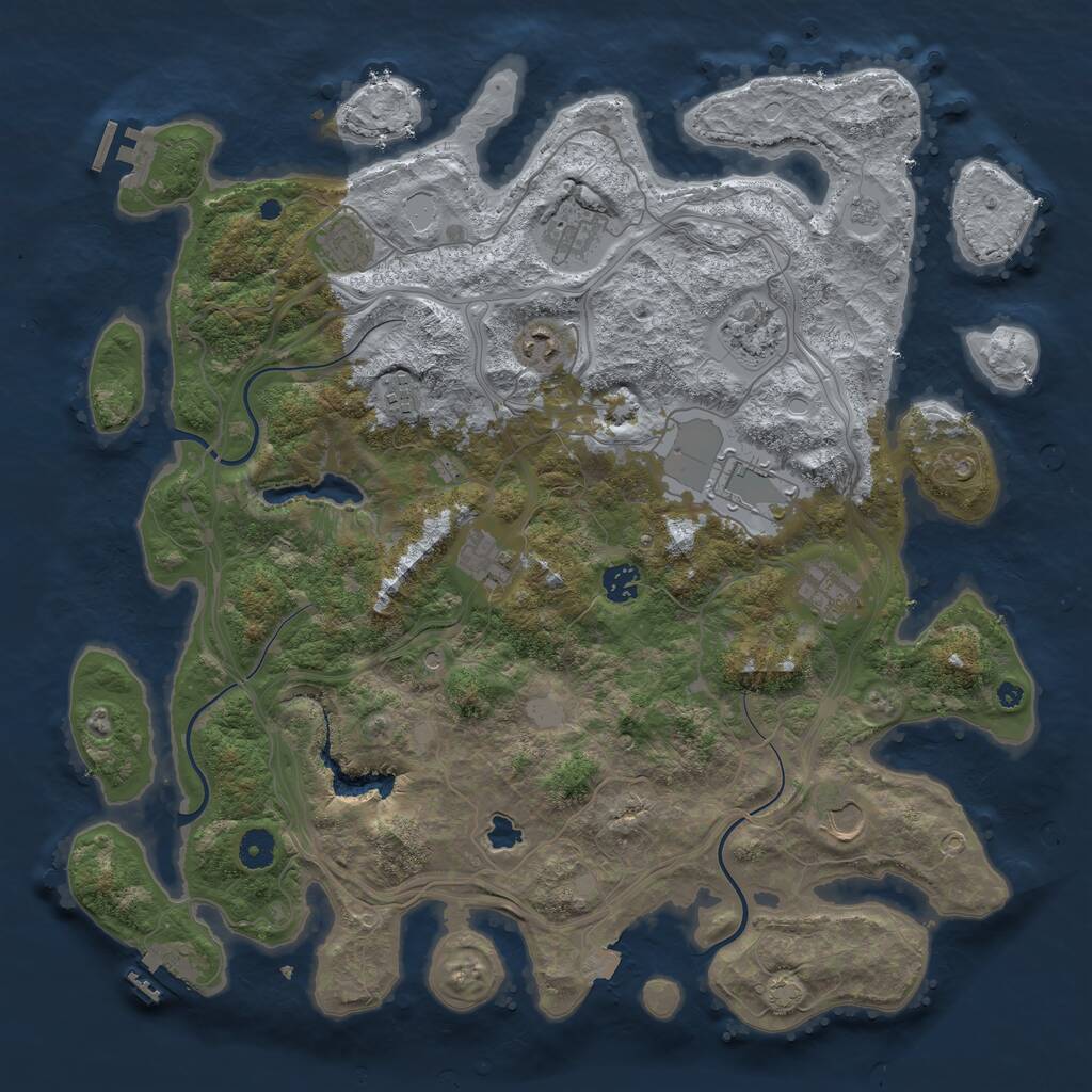Rust Map: Procedural Map, Size: 4250, Seed: 32634, 16 Monuments