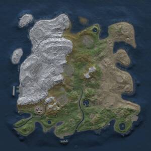 Thumbnail Rust Map: Procedural Map, Size: 3300, Seed: 2066827063, 13 Monuments