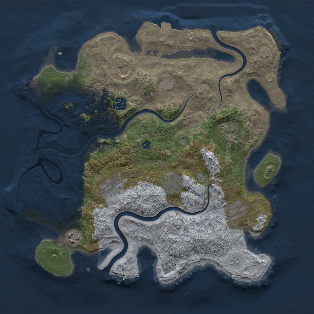 Rust Map: Procedural Map, Size: 3500, Seed: 1526681823, 14 Monuments