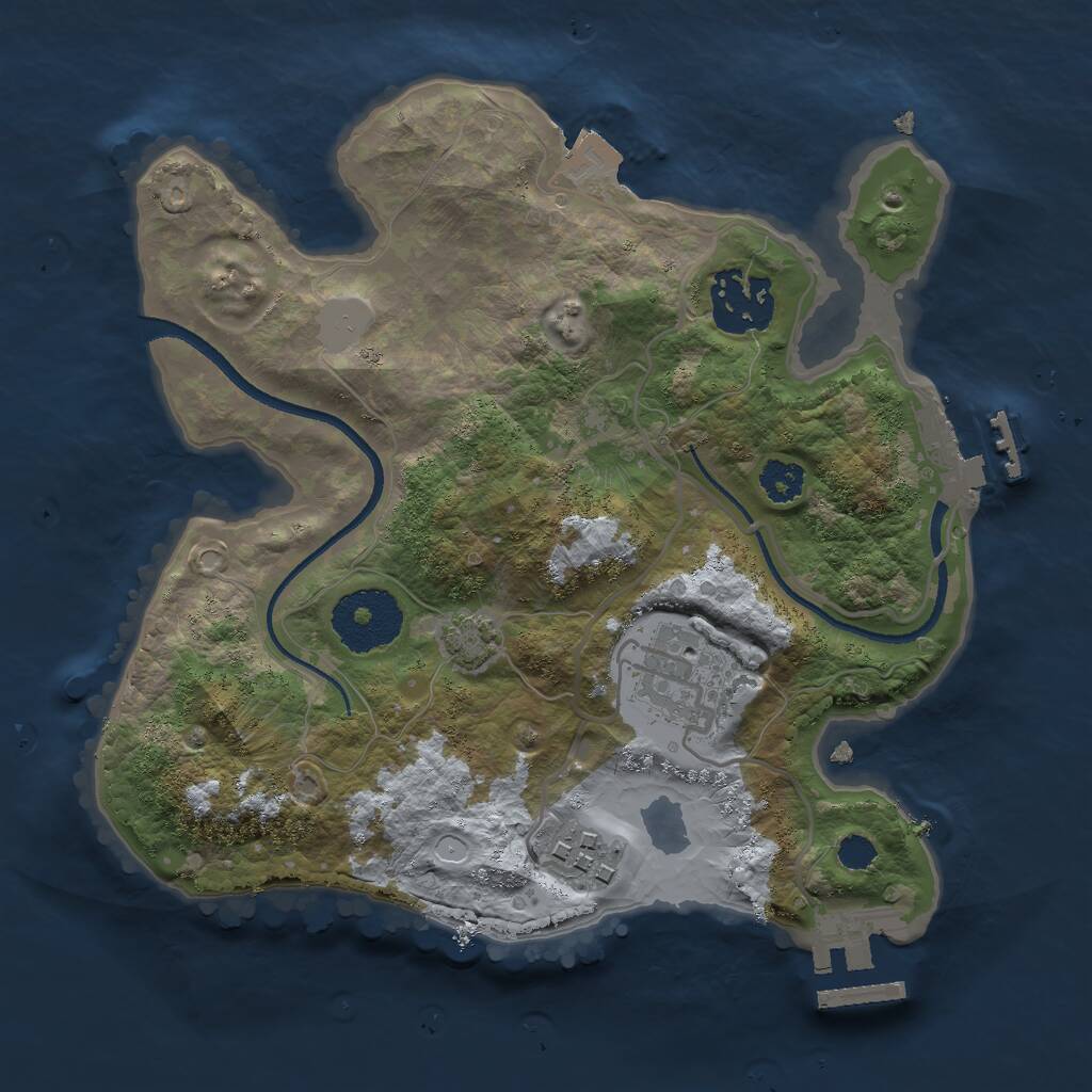 Rust Map: Procedural Map, Size: 2500, Seed: 637776539, 7 Monuments