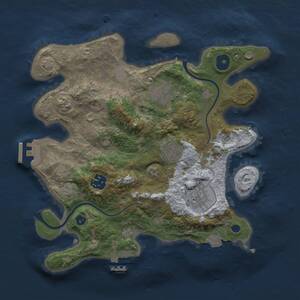 Thumbnail Rust Map: Procedural Map, Size: 3000, Seed: 3545, 9 Monuments