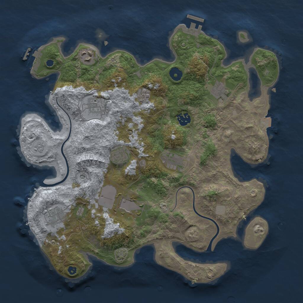 Rust Map: Procedural Map, Size: 3500, Seed: 894890403, 15 Monuments