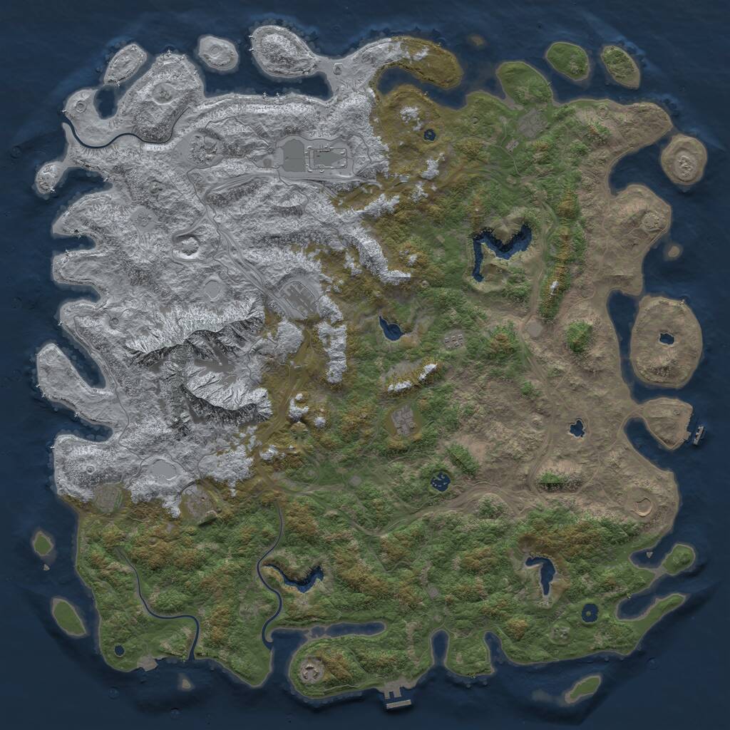 Rust Map: Procedural Map, Size: 6000, Seed: 4010, 17 Monuments